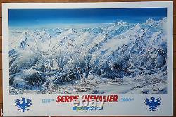 10 posters panoramas/plans des pistes de ski par Pierre Novat 1976-1996