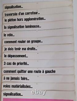 13 Affiches poster Pédagogiques Sécurité Routière (Station Essence Antar 1970)