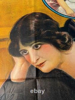 1913 affiche originale UNIVERSAL The World At Large Margarita Fischer 71x107