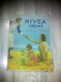 1930 Nivea Creme Ancienne Pub Affiche Altes Reklame Poster Plakat Rare Originale