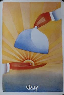 1988 FOLON Affiche poster compagnie WAGONS LIT tigre 60x90cm 1658 no copy