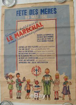 1 X Affiche. 1941. Fete Des Meres. Le Marechal. 79 X 80. Alain Saint-ogan