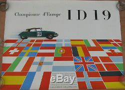 1 X Affiche Citroën ID 19. Championne D'europe. Format 103 X 87 CM