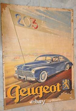 203 Peugeot. Rare affiche originale. Introuvable. Nostalgie