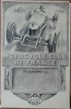 24. Motocycle Club De France. Geo Ham. 1 X Diplome. Format 32,4 X 50 CM