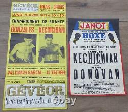 2 affiches Boxe Jacques Kechichian 1971 Arménie