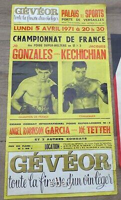 2 affiches Boxe Jacques Kechichian 1971 Arménie