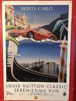 3 Affiches Louis Vuitton Classic, Razzia, Venise Bugatti, Ferrari, course, originale