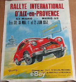 435. 1 X Affiche Aix En Provence. Rallye International. 1952. 54 X 70 CM