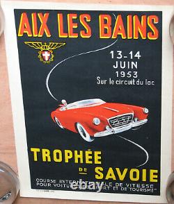 458. Aix Les Bains. 1953. Trophee De Savoie. 1 X Affiche. Voitures. 30 X 40