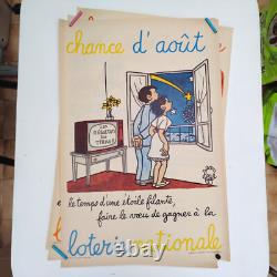 5 Affiches Loterie nationale, Chance de mai, novembre, juin. Effel