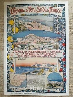 6 repro affiches anciennes/original posters train railways Provence PLM