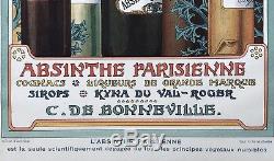 ABSINTHE PARISIENNE Distillerie du Val-Roger à Villiers sur Marne Affiche XIXè