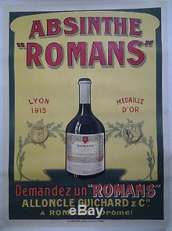 ABSINTHE ROMANS Alloncle Guichard & Cie à Romans AFFICHE ORIGINALE ANCIENNE/3a