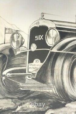 AFFICHE 1929 CITROEN C6 VIIIe RALLYE MONTE-CARLO Pierre LOUYS BUCAREST C4 5HP