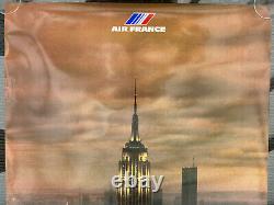 AFFICHE AIR FRANCE/ New York / 1979 / Empire State Building / Twin Towers / RARE