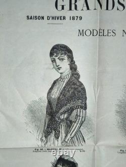 AFFICHE ANCIENNE (1879) Grands Magasins du Louvre Mode & Dentelles