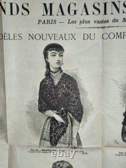 AFFICHE ANCIENNE (1879) Grands Magasins du Louvre Mode & Dentelles