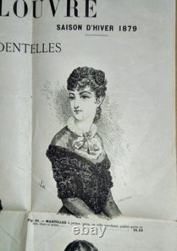 AFFICHE ANCIENNE (1879) Grands Magasins du Louvre Mode & Dentelles