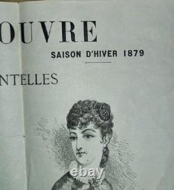 AFFICHE ANCIENNE (1879) Grands Magasins du Louvre Mode & Dentelles