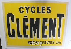 AFFICHE ANCIENNE 1900 CYCLES CLEMENT Bayard Pré St Gervais 93 vélo ancien