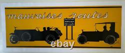 AFFICHE ANCIENNE 1920-30 PNEU CORD BALLON DUNLOP 80 x 30 cm Montluçon CYCLECAR