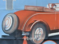AFFICHE ANCIENNE 1920/3O AUTOMOBILE Suspension ART DECO. Original-vintage