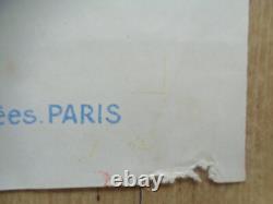 AFFICHE ANCIENNE ACROBATIE AERIENNE Lesparre LUCIEN CAVÉ Aviation vintage poster