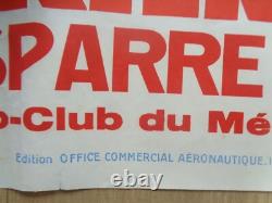 AFFICHE ANCIENNE ACROBATIE AERIENNE Lesparre LUCIEN CAVÉ Aviation vintage poster