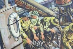 AFFICHE ANCIENNE ANGLAISE 1931 PECHEURS M. LANE FOSTER & DUDLEY JARRETT sardine