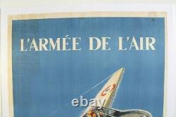AFFICHE ANCIENNE ARMEE DE L'AIR Paul Lengellé 1950 AVION VAMPIRE MISTRAL HISPANO