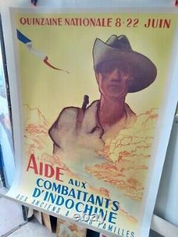 AFFICHE ANCIENNE Aide aux combattants d'Indochine