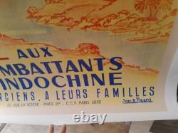 AFFICHE ANCIENNE Aide aux combattants d'Indochine