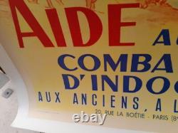 AFFICHE ANCIENNE Aide aux combattants d'Indochine