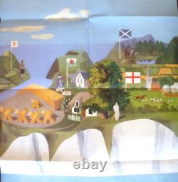 AFFICHE ANCIENNE BEA to BRITAIN PAR KENNETH ROWNTREE 1957