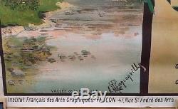 Affiche Ancienne Chemin De Fer Est Vallée Meuse Givet Navigation Plm Tanconville
