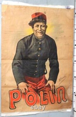 AFFICHE ANCIENNE CHOUBRAC Circa 1890 POLIN CABARET THEATRE CIRQUE MUSIC-HALL