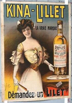 AFFICHE ANCIENNE Circa 1900 KINA-LILLET LA VRAIE MARQUE Timbre taxe d'e? Tat