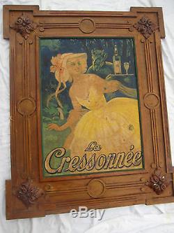 Affiche Ancienne De Bistro La Cressonnee M. Auzolle 1924 Absinthe Spiritueux