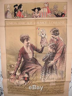 Affiche Ancienne Emprunt Alsace Lorraine Henri Royer Jouets Poupée (ref 34)