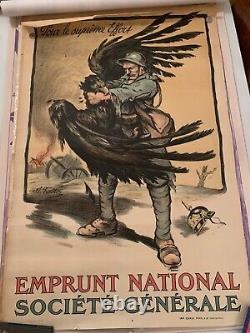 AFFICHE ANCIENNE EMPRUNT NATIONAL Société Gen. GUERRE 1914/1918 Marcel Falter