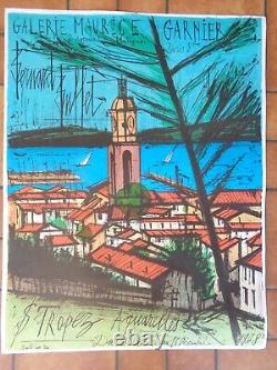 AFFICHE ANCIENNE EXPOSITION 1978 BERNARD BUFFET SAINT-TROPEZ Aquarelles MOURLOT