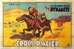 AFFICHE ANCIENNE FILM CGC CROCS D ACIER LE CELEBRE CHIEN DYNAMITE circa 1930