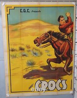 AFFICHE ANCIENNE FILM CGC CROCS D ACIER LE CELEBRE CHIEN DYNAMITE circa 1930