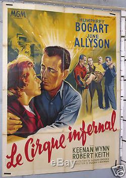 AFFICHE ANCIENNE FILM LE CIRQUE INFERNAL H. BOGART circa 1953