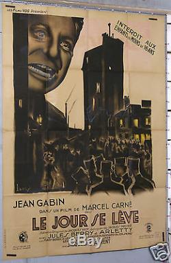 AFFICHE ANCIENNE FILM LE JOUR SE LEVE JEAN GABIN circa 1939