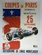 Affiche Ancienne Gd Prix Coupe De Paris Circuit Montlhery 25 Sept 1966 Auto Moto
