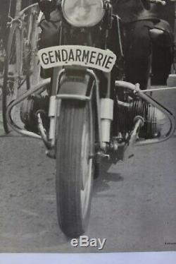 AFFICHE ANCIENNE GENDARMERIE MOTO BMW R50 R75 TOUR DE FRANCE vélo années 60