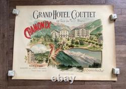 AFFICHE ANCIENNE GRAND HOTEL COUTTET MONT BLANC CHAMONIX vintage poster 1880-90 AFFICHE ANCIENNE GRAND HOTEL COUTTET MONT BLANC CHAMONIX vintage poster 1880-90