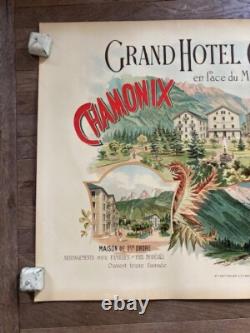 AFFICHE ANCIENNE GRAND HOTEL COUTTET MONT BLANC CHAMONIX vintage poster 1880-90